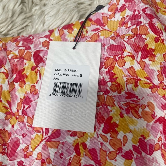 Hale Bob Pink and Yellow High Waist Women Shorts - Picture 6 of 8